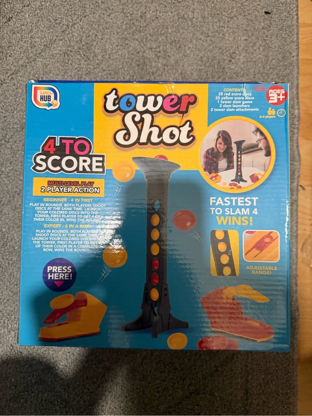 Hasbro Tower Shot Kids Game - Yellow, Black, Red